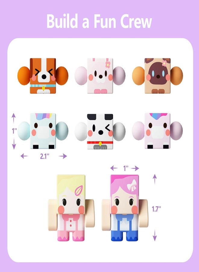 GobiDex 8PCS Magnetic Figures Playset Rotatable Animal & Character Toys for Kids, Toddlers Sensory Pretend Play Travel Toys Compatible with Magnet Blocks - Image 4